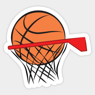 Basketball Symbols - Ball & Hoop Sticker